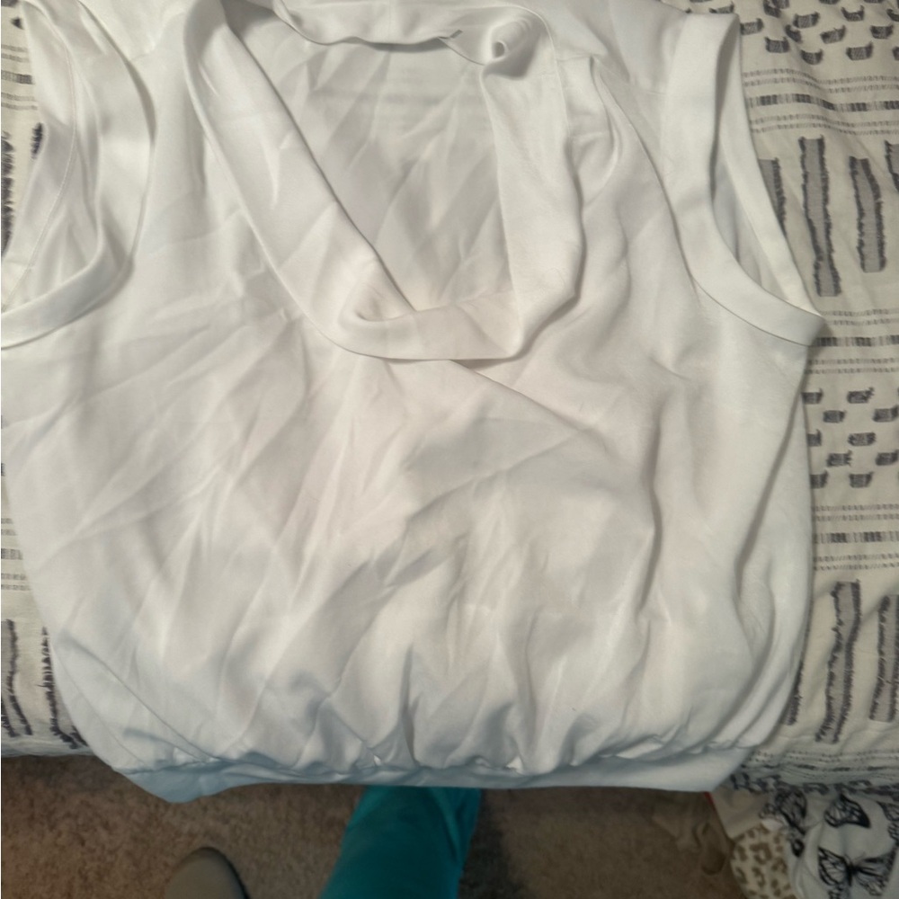 Express White and Blue Tank Top Blouse